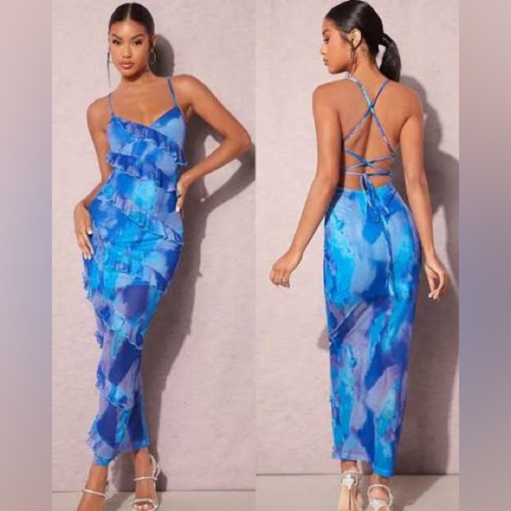 Chic Cobalt Blue Backless Mini Dress | Open Back Party Cocktail Dress | Medium